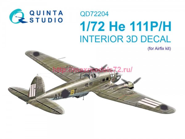 QD72204   3D Декаль интерьера кабины He 111 P/H (Airfix) (thumb89297)