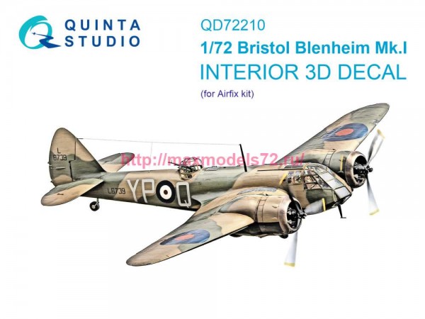 QD72210   3D Декаль интерьера кабины Bristol Blenheim Mk.I (Airfix) (thumb89307)