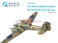 QD72211   3D Декаль интерьера кабины Bristol Blenheim Mk.IV (Airfix) (thumb89312)