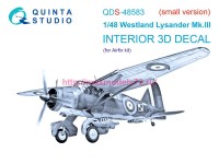 QDS-48583   3D Декаль интерьера кабины Westland Lysander Mk.III (Airfix) (малая версия) (thumb89464)