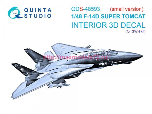 QDS-48593   3D Декаль интерьера кабины F-14D Super Tomcat (GWH) (малая версия) (thumb89518)