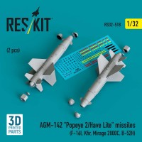 RS32-0518   AGM-142 "Popeye 2/Have Lite" missiles (2 pcs) (F-16I, Kfir, Mirage 2000C, B-52H) (3D Printed) (1/32) (thumb88788)