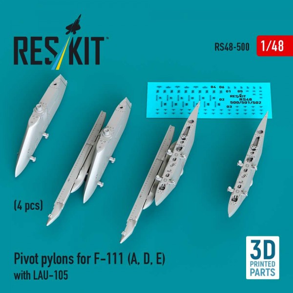 RS48-0500   Pivot pylons for F-111 (A, D, E) with LAU-105 (4 pcs) (3D Printed) (1/48) (thumb88225)