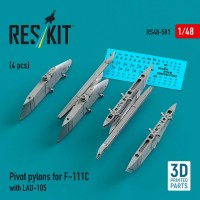 RS48-0501   Pivot pylons for F-111C with LAU-105 (4 pcs) (3D Printed) (1/48) (thumb88229)