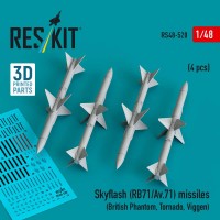 RS48-0520   Skyflash (RB71/Av.71) missiles (4 pcs) (British Phantom, Tornado, Viggen) (3D Printed) (1/48) (thumb88277)