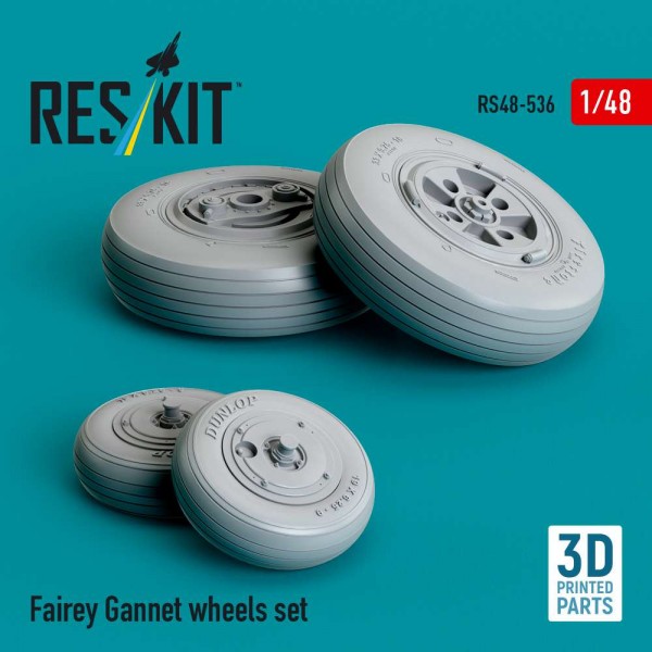 RS48-0536   Fairey Gannet wheels set (3D Printed) (1/48) (thumb88313)