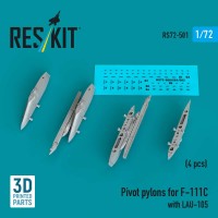 RS72-0501   Pivot pylons for F-111C with LAU-105 (4 pcs) (1/72) (thumb88534)