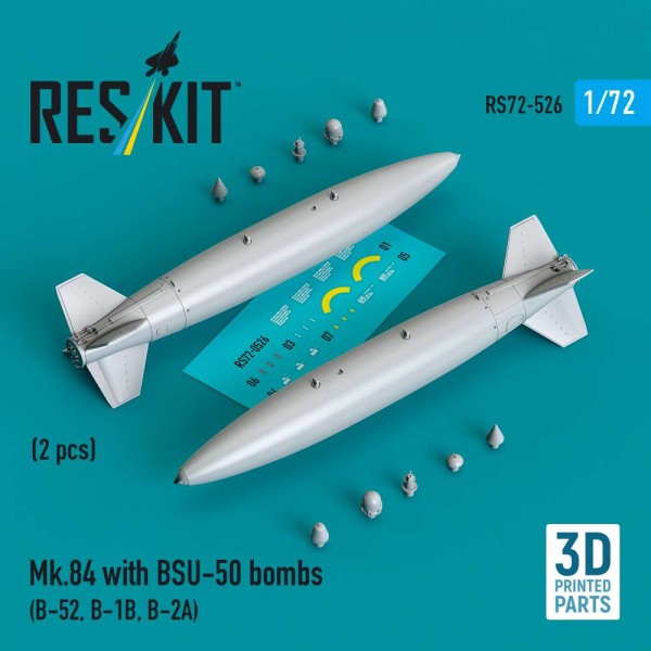 RS72-0526   Mk.84 with BSU-50 bombs (2 pcs) (B-52, B-1B, B-2A) (3D Printed) (1/72) (thumb88597)