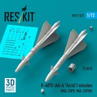 RS72-0527   R-40TD (AA-6 "Acrid") missiles (2 pcs) (MiG-25PD, MiG-25PDS) (3D Printed) (1/72) (thumb88601)