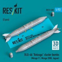 RS72-0530   BLG-66 "Belouga" cluster bombs (2 pcs) (Mirage F.1, Mirage 2000, Jaguar) (3D Printed) (1/72) (thumb88613)