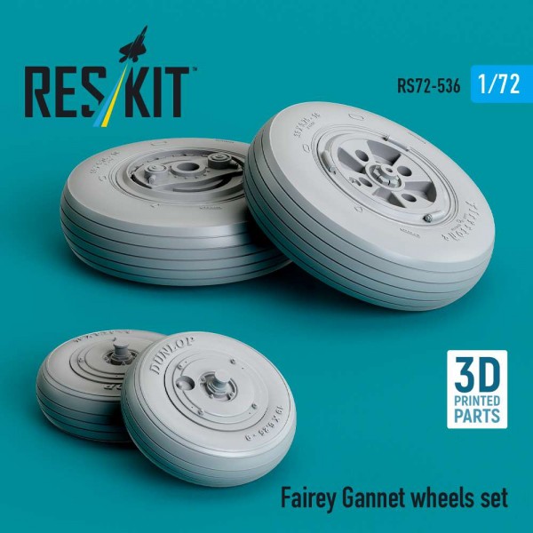 RS72-0536   Fairey Gannet wheels set (3D Printed) (1/72) (thumb88617)