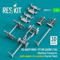 RSK35-0011   US NAVY MHU-191/M (AERO 21A) Munitions Transporter (with adapters for missiles) (Carrier Fleet) (3D Printed model kit) (1/35) (attach3 88682)