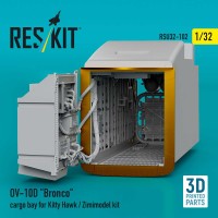 RSU32-0102   OV-10D "Bronco" cargo bay for Kitty Hawk/Zimimodel kit (3D Printed) (1/32) (thumb88831)