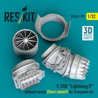 RSU32-0179   F-35B «Lightning II» exhaust nozzle (Short takeoff) for Trumpeter kit (3D printed) (1/32) (attach3 88858)
