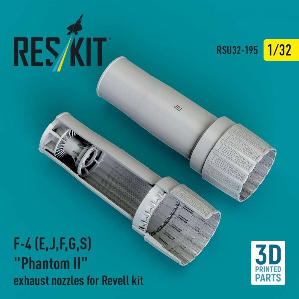 RSU32-0195   F-4 (E, J, F, G, S) "Phantom II" exhaust nozzles for Revell kit (3D Printed) (1/32) (thumb88877)