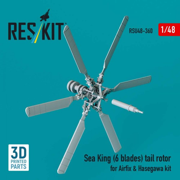 RSU48-0360   Sea King (6 blades) tail rotor for Airfix & Hasegawa kit (3D printed) (1/48) (thumb88347)