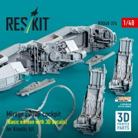 RSU48-0374   Mirage 2000B cockpit (Basic edition with 3D decals) for Kinetic kit (3D Printed) (1/48) (attach3 88355)