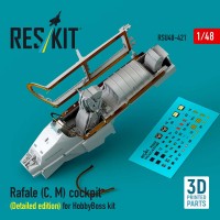 RSU48-0421   Rafale (C, M) cockpit (Detailed edition) for HobbyBoss kit (3D printed) (1/48) (thumb88379)