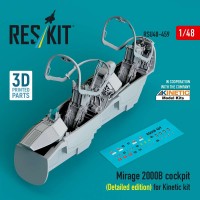 RSU48-0459   Mirage 2000B cockpit (Detailed edition) for Kinetic kit (3D Printed) (1/48) (attach3 88430)