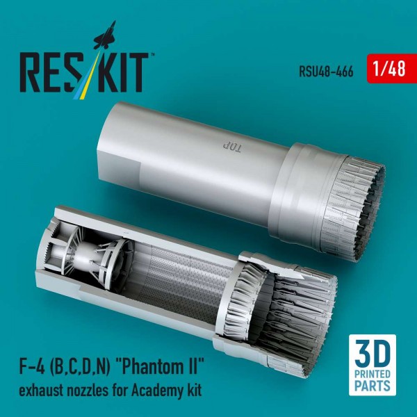 RSU48-0466   F-4 (B, C, D, N) "Phantom II" exhaust nozzles for Academy kit (3D Printed) (1/48) (thumb88435)