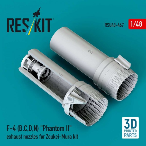 RSU48-0467   F-4 (B, C, D, N) "Phantom II" exhaust nozzles for Zoukei-Mura kit (3D Printed) (1/48) (thumb88439)