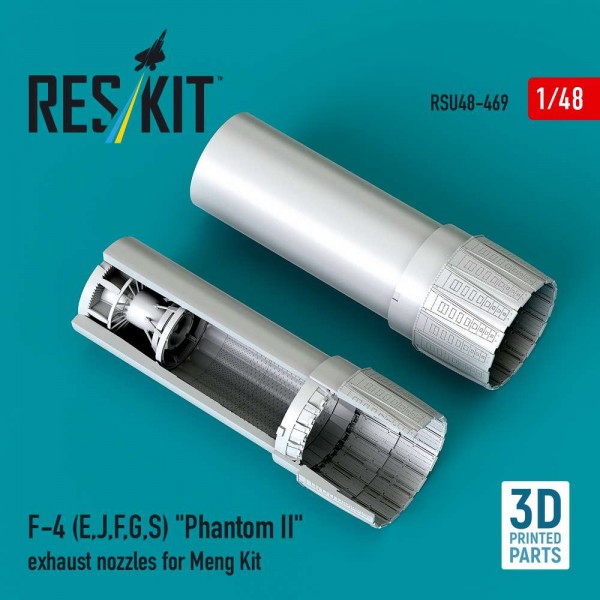 RSU48-0469   F-4 (E, J, F, G, S) "Phantom II" exhaust nozzles for Meng kit (3D Printed) (1/48) (thumb88447)