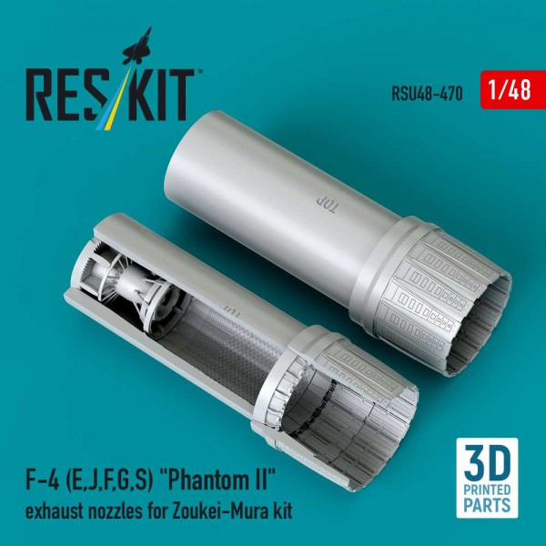 RSU48-0470   F-4 (E, J, F, G, S) "Phantom II" exhaust nozzles for Zoukei-Mura kit (3D Printed) (1/48) (thumb88451)