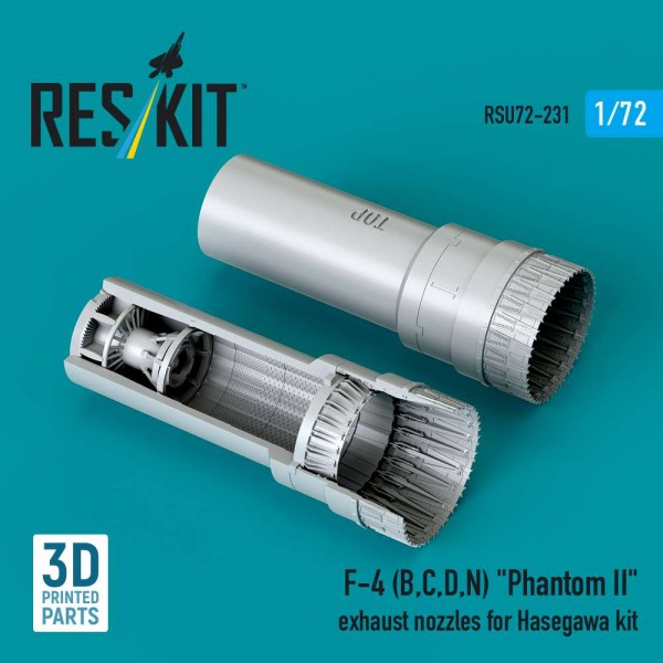 RSU72-0231   F-4 (B, C, D, N) "Phantom II" exhaust nozzles for Hasegawa kit (3D Printed) (1/72) (thumb88632)