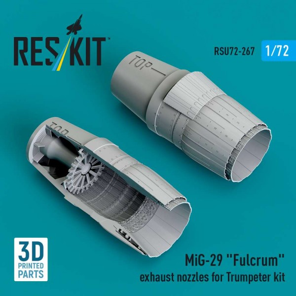 RSU72-0267   MiG-29 "Fulcrum" exhaust nozzles for Trumpeter kit (3D Printed) (1/72) (thumb88644)