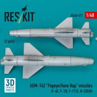 RS48-0517   AGM-142 «Popeye/Have Nap» missiles (2 pcs) (F-4E, F-15I, F-111C, B-52G/H) (3D Printed) (1/48) (attach2 88265)