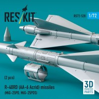 RS72-0528   R-40RD (AA-6 «Acrid») missiles (2 pcs) (MiG-25PD, MiG-25PDS) (3D Printed) (1/72) (attach2 88605)