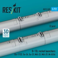 RS72-0529   B-13L rocket launchers (2 pcs) (Su-17/22, Su-24, Su-25 ,MiG-27, MiG-29) (3D Printed) (1/72) (attach2 88609)