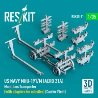 RSK35-0011   US NAVY MHU-191/M (AERO 21A) Munitions Transporter (with adapters for missiles) (Carrier Fleet) (3D Printed model kit) (1/35) (attach2 88682)