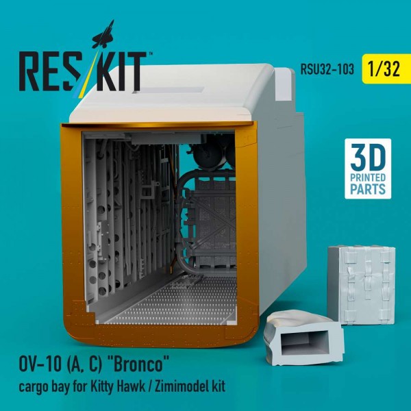 RSU32-0103   OV-10 (A,C) "Bronco" cargo bay for Kitty Hawk / Zimimodel kit (3D Printed) (1/32) (thumb88835)