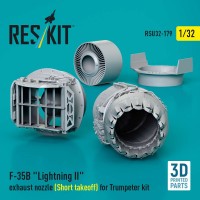 RSU32-0179   F-35B «Lightning II» exhaust nozzle (Short takeoff) for Trumpeter kit (3D printed) (1/32) (attach2 88858)