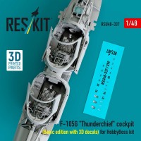 RSU48-0337   F-105G «Thunderchief» cockpit (Basic edition with 3D decals) for HobbyBoss kit (3D Printed) (1/48) (attach2 88330)