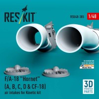 RSU48-0385   F/A-18 «Hornet» (A, B, C, D & CF-18) air intakes for Kinetic kit (3D Printed) (1/48) (attach2 88360)