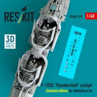 RSU48-0399   F-105G «Thunderchief» cockpit (Detailed edition) for HobbyBoss kit (3D Printed) (1/48) (attach2 88371)