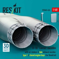 RSU48-0426   B-1B «Lancer» nacelles with air intakes & late exhaust nozzles (type 1) (сlosed engine bays) for Revell kit (3D Printed) (1/48) (attach2 88392)