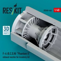 RSU48-0466   F-4 (B, C, D, N) «Phantom II» exhaust nozzles for Academy kit (3D Printed) (1/48) (attach2 88435)