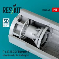 RSU48-0468   F-4 (E, J, F, G, S) «Phantom II» exhaust nozzles for Academy kit (3D Printed) (1/48) (attach2 88443)