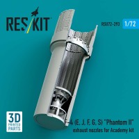 RSU72-0293   F-4 (E, J, F, G, S) «Phantom II» exhaust nozzles for Academy kit (3D Printed) (1/72) (attach2 88662)