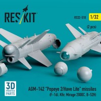 RS32-0518   AGM-142 «Popeye 2/Have Lite» missiles (2 pcs) (F-16I, Kfir, Mirage 2000C, B-52H) (3D Printed) (1/32) (attach1 88788)