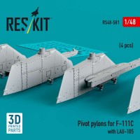 RS48-0501   Pivot pylons for F-111C with LAU-105 (4 pcs) (3D Printed) (1/48) (attach1 88229)