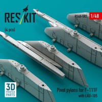 RS48-0502   Pivot pylons for F-111F with LAU-105 (4 pcs) (3D Printed) (1/48) (attach1 88233)