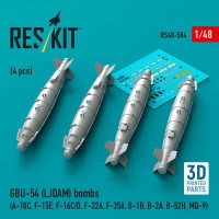 RS48-0504   GBU-54 (LJDAM) bombs (4 pcs) (A-10C, F-15E, F-16C/D, F-22A, F-35A, B-1B, B-2A, B-52H, MQ-9) (3D Printed) (1/48) (thumb88239)