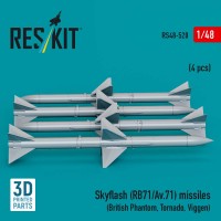 RS48-0520   Skyflash (RB71/Av.71) missiles (4 pcs) (British Phantom, Tornado, Viggen) (3D Printed) (1/48) (attach1 88277)