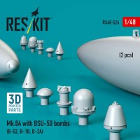 RS48-0526   Mk.84 with BSU-50 bombs (2 pcs) (B-52, B-1B, B-2A) (3D printed) (1/48) (attach1 88293)
