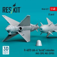 RS48-0527   R-40TD (AA-6 «Acrid») missiles (2 pcs) (MiG-25PD, MiG-25PDS) (3D printed) (1/48) (attach1 88297)