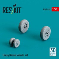 RS48-0536   Fairey Gannet wheels set (3D Printed) (1/48) (attach1 88313)